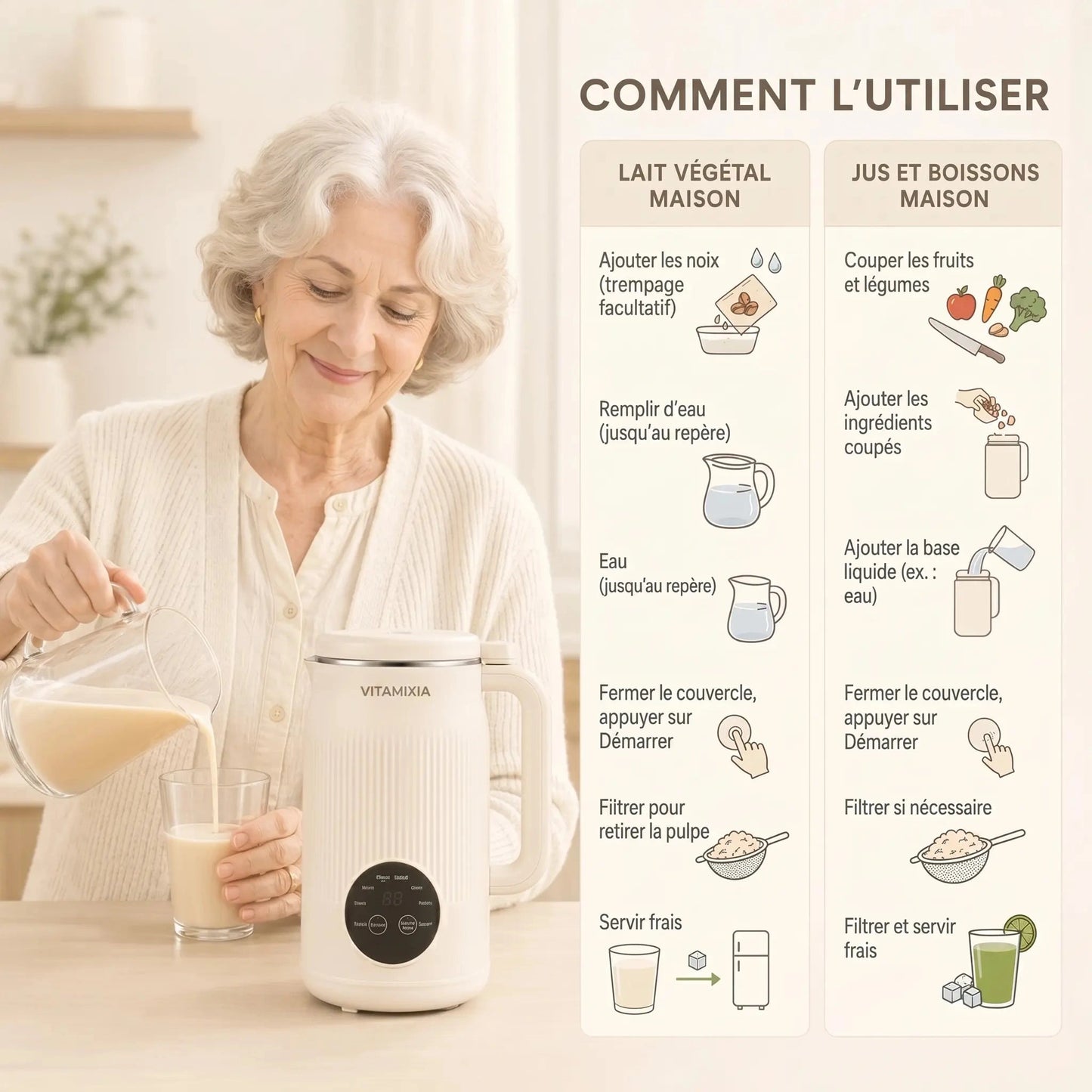 Vitamixia — Du Lait Végétal Maison, Une Texture Parfaite et onctueuse